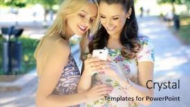  Presentation with happy smiling woman dental health - Presentation theme consisting of stunning landscape with lavender field at evening plateau of sault provence france background and a light blue colored foreground