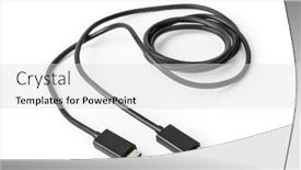  Presentation with video background - Presentation theme consisting of video-hdmi-cable-isolated background and a light gray colored foreground