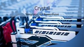  Presentation with miner - PPT layouts having video image processing - bitcoin miner cryptocurrency business it background and a light blue colored foreground