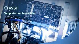  Presentation with cryptocurrency - Presentation design consisting of video image processing - fragment of cryptocurrency miner background and a ocean colored foreground
