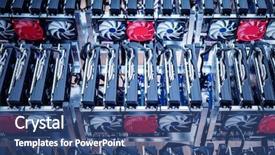  Presentation with hardware - Colorful presentation theme enhanced with video image processing - it hardware cryptocurrency business equipment backdrop and a ocean colored foreground