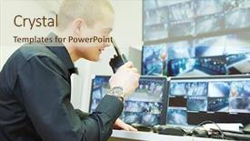  Presentation with video surveillance - PPT layouts enhanced with video monitoring surveillance security system background and a soft green colored foreground