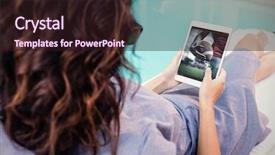  Presentation with tablet - Amazing theme having video pitch - view of lecture app backdrop and a wine colored foreground