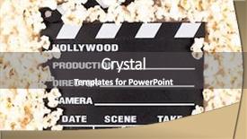  Presentation with popcorn movie - Audience pleasing theme consisting of video production - movie clapper board with popcorn backdrop and a dark gray colored foreground