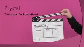  Presentation with action movie - Theme consisting of video-production-movie-clapper-cinema background and a coral colored foreground