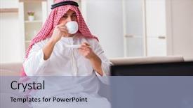  Presentation with arab israel war - Cool new PPT layouts with video saudi - arab businessman watching tv backdrop and a light blue colored foreground