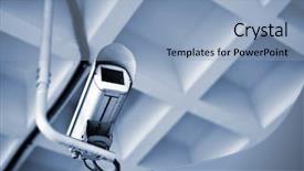  Presentation with camera security - Theme with video security camera inside background and a light blue colored foreground