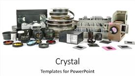  Presentation with obsolete - Amazing PPT theme having equipment for photo and video backdrop and a white colored foreground