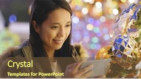  Presentation with christmas tree - PPT layouts with video stars - woman taking photo on cellphone background and a  colored foreground