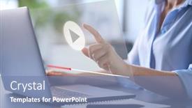  Presentation with graphic - Slide set enhanced with video-streaming-concept-with-woman background and a seafoam green colored foreground