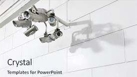  Presentation with cctv - Presentation theme with video surveillance - cctv at outdoor background and a white colored foreground