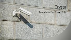  Presentation with camera security - Audience pleasing slides consisting of video surveillance - security camera attached backdrop and a light gray colored foreground