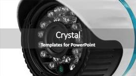  Presentation with cctv camera - Theme featuring video surveillance - security cctv camera isolated background and a  colored foreground