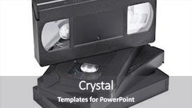  Presentation with cassette - Theme with video tapte - detail of classic vhs cassette background and a dark gray colored foreground