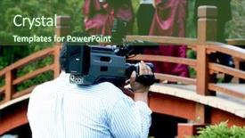  Presentation with videographer - Amazing PPT theme having video tapte - photo of a videographer filming backdrop and a tawny brown colored foreground