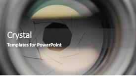  Presentation with lens - Cool new slide deck with video target - adjusting aperture on camera lens backdrop and a dark gray colored foreground