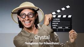  Presentation with safari - Amazing theme having video target - funny safari hunter against background backdrop and a tawny brown colored foreground