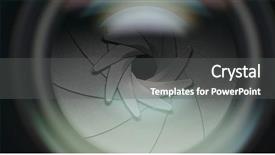  Presentation with camera - Audience pleasing slide deck consisting of video target - professional camera aperture backdrop and a dark gray colored foreground