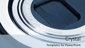  Presentation with zoom - Presentation theme enhanced with video target - small digital camera lens background and a  colored foreground