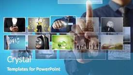  Presentation with album - PPT theme with businessmen and reaching images streaming digital photo album background and a teal colored foreground