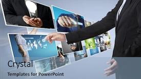  Presentation with photo album - Amazing PPT theme having  backdrop and a  colored foreground
