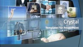  Presentation with photo album - Colorful slide deck enhanced with cinema advertising - reaching images streaming digital photo backdrop and a light blue colored foreground