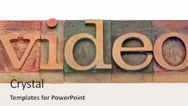  Presentation with color blocks - Cool new theme with video word in vintage wooden backdrop and a coral colored foreground