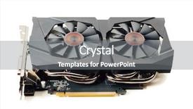  Presentation with graphic - Presentation theme consisting of videocard - graphic video card isolated background and a gray colored foreground