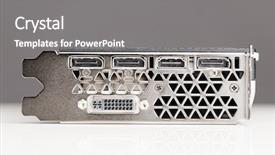 Presentation with gaming - Cool new presentation theme with videocard - professional gaming graphic card connectors backdrop and a gray colored foreground