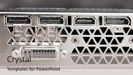  Presentation with aces high card game - PPT layouts with videocard - professional gaming graphic card connectors background and a light gray colored foreground