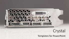  Presentation with gaming - Presentation design with videocard - professional gaming graphic card connectors background and a light gray colored foreground