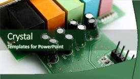  Presentation with video - Slides consisting of videocard - video card close-up isolated background and a forest green colored foreground