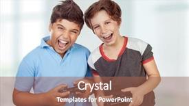  Presentation with video games playing - Cool new presentation design with videogame - best friends playing at home backdrop and a violet colored foreground