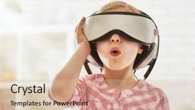  Presentation with game - Theme consisting of videogame - cute little child girl playing background and a lemonade colored foreground