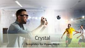  Presentation with fun - Slide set with videogame - gamer guy having fun mixed background and a soft green colored foreground