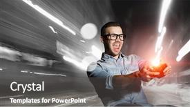  Presentation with guy nude chest - Colorful PPT theme enhanced with videogame - gamer guy with joystick backdrop and a dark gray colored foreground