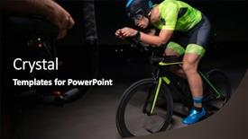  Presentation with videographer - Presentation theme featuring videographer-recording-a-triathlete-riding background and a black colored foreground