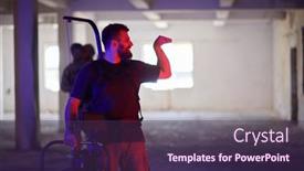  Presentation with videographer - Colorful slide deck enhanced with videographer-taking-action-shoot backdrop and a tawny brown colored foreground