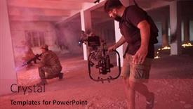  Presentation with videographer - Slide set with videographer-taking-action-shoot background and a red colored foreground