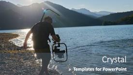  Presentation with videographer - Audience pleasing presentation consisting of videographer-taking-action-shot backdrop and a ocean colored foreground