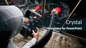  Presentation with videographer - PPT theme having videographer-taking-action-shot background and a wine colored foreground