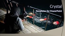  Presentation with videographer - PPT theme with videographer-taking-action-shot background and a wine colored foreground