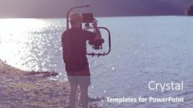  Presentation with videographer - Colorful theme enhanced with videographer-taking-action-shot backdrop and a light blue colored foreground