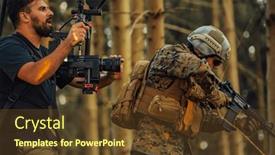  Presentation with action movie - Theme having videographer-with-professional-movie-video background and a tawny brown colored foreground