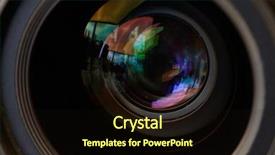  Presentation with lens - Presentation theme with videomaking - photographic lens background and a wine colored foreground