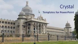  Presentation with india government - Theme having vidhana soudha bangalore karnataka india background and a sky blue colored foreground