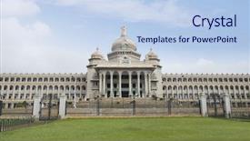  Presentation with facade - Theme featuring vidhana soudha bangalore karnataka india background and a light blue colored foreground