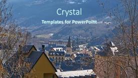  Presentation with village - Audience pleasing presentation consisting of vielha-also-viella-village backdrop and a ocean colored foreground