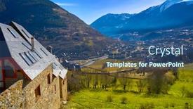  Presentation with village - Cool new presentation theme with vielha-also-viella-village backdrop and a ocean colored foreground