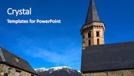  Presentation with view of the vinales valley - Audience pleasing presentation theme consisting of vielha viella church sant miqueu backdrop and a  colored foreground